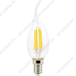 Ecola candle   LED Premium  6,0W  220V E14 2700K 360° filament прозр. нитевидная свеча на ветру (Ra